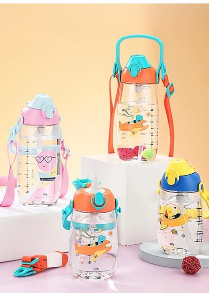 Vagonlife Uzspace VGN2201 Turuncu Sunshine Pipetli 500 ml Boyun Askılı Tritan Çocuk Su Matarası -Kutulu fırsatları