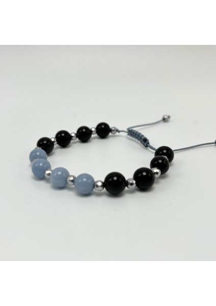 Anjelit Obsidyen Doğal Taş Makrome Bileklik fiyatları