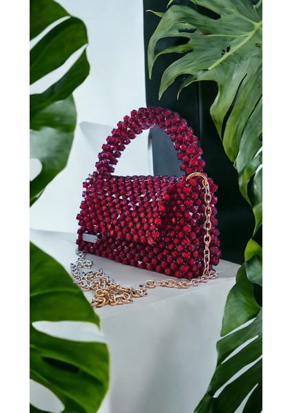 Kristal Boncuk El Çantası , Omuz Çantası , Abiye Çantası , Handmade , Boncuk Çanta , El Yapımı Dokuma Özel Kadın Çanta Akşam Çantalar ve Çanta Lüks Tasarımcı Ziyafet Çanta