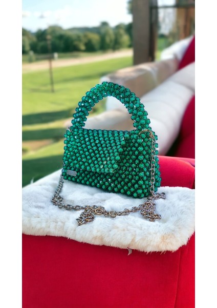 Kristal Boncuk El Çantası , Omuz Çantası , Abiye Çantası , Handmade , Boncuk Çanta , El Yapımı Dokuma Özel Kadın Çanta Akşam Çantalar ve Çanta Lüks Tasarımcı Ziyafet Çanta