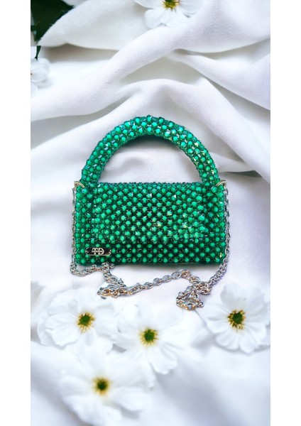 Kristal Boncuk El Çantası , Omuz Çantası , Abiye Çantası , Handmade , Boncuk Çanta , El Yapımı Dokuma Özel Kadın Çanta Akşam Çantalar ve Çanta Lüks Tasarımcı Ziyafet Çanta