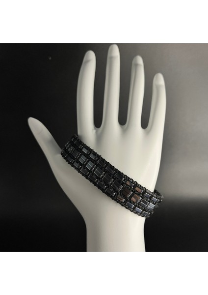 Hematit Özel Tasarım Deri Doğal Taş Bileklik fırsatları