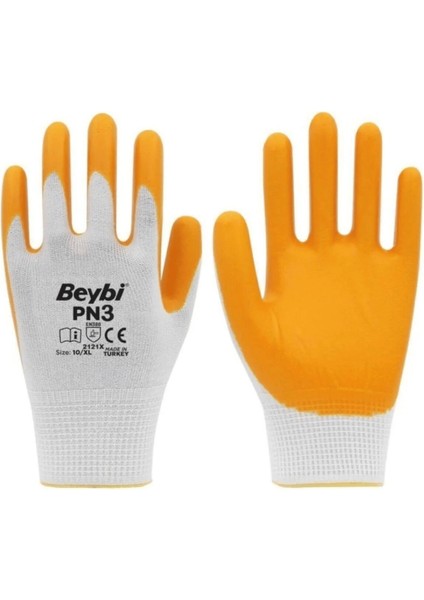 Beybi Eldiven Örme Polyester Nitril Pl9 Sarı