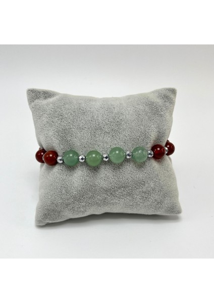 Akik Aventurin Doğal Taş Makrome Bileklik fırsatları