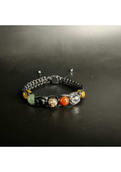 Boğa Burcu Doğal Taş Deri Bileklik Kuvars Aventurin Akik Rodanit Kaplan Gözü fiyatları