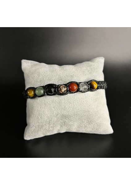 Boğa Burcu Doğal Taş Deri Bileklik Kuvars Aventurin Akik Rodanit Kaplan Gözü modelleri