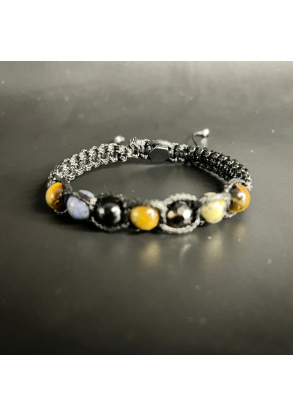 Oğlak Burcu Doğal Taş Deri Bileklik Jasper D.kuvars Akik Dumortierit Kaplan Gözü fiyatları