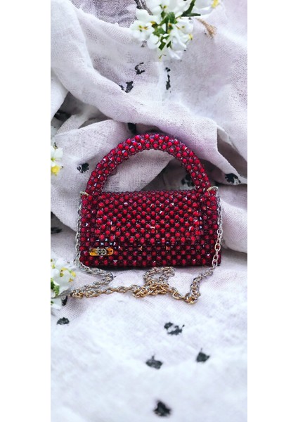 Kristal Boncuk El Çantası , Omuz Çantası , Abiye Çantası , Handmade , Boncuk Çanta , El Yapımı Dokuma Özel Kadın Çanta Akşam Çantalar ve Çanta Lüks Tasarımcı Ziyafet Çanta