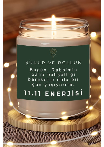 Bahşettiği Bereket | 11.11 Enerjisi | Vanilya Kokulu Mum | Meditasyon Mumları Mk-79