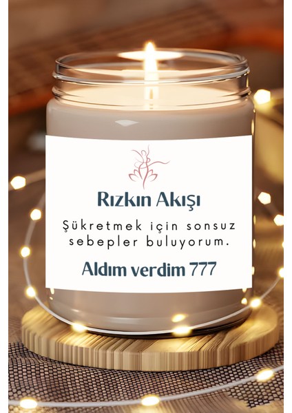 Sonsuz Sebepler Buluyorum | Aldım Verdim 777 Enerjisi | Çilek Kokulu Mum | Meditasyon Mumları Mk-106