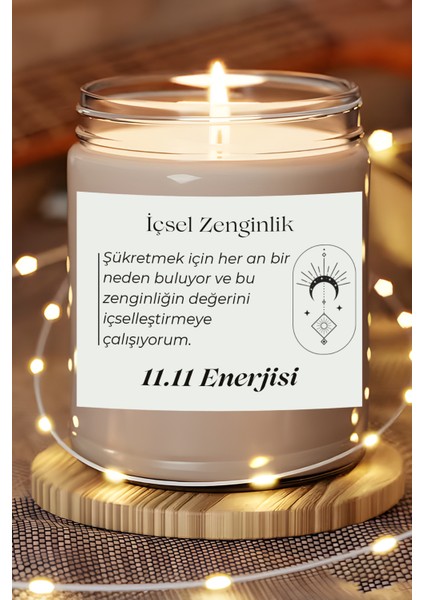 Içselleştirmeye Çalışıyorum |11.11 Enerjisi | Sandal Ağacı Kokulu Mum | Meditasyon Mumları Mk-68