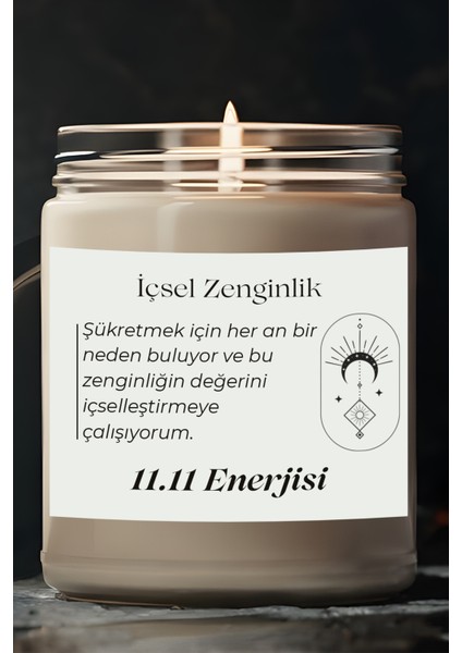 Içselleştirmeye Çalışıyorum |11.11 Enerjisi | Sandal Ağacı Kokulu Mum | Meditasyon Mumları Mk-68