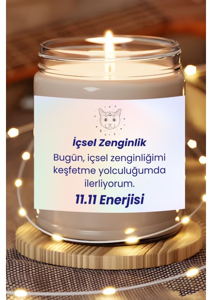 Içsel Zenginlik | 11.11 Enerjisi | Vanilya Kokulu Mum | Meditasyon Mumları Mk-124