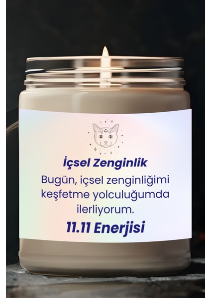 Içsel Zenginlik | 11.11 Enerjisi | Vanilya Kokulu Mum | Meditasyon Mumları Mk-124