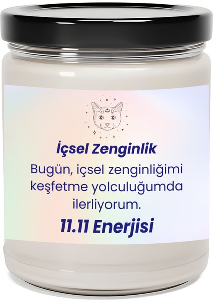 Içsel Zenginlik | 11.11 Enerjisi | Vanilya Kokulu Mum | Meditasyon Mumları Mk-124