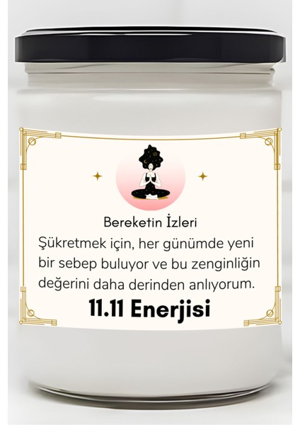 Bereketin Izleri | 11.11 Enerjisi | Vanilya Kokulu Mum | Meditasyon Mumları Mk-193