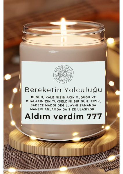 Bereketin Yolculuğu | Aldım Verdim 777 | Ylang Ylang Kokulu Mum | Meditasyon Mumları Mk-205