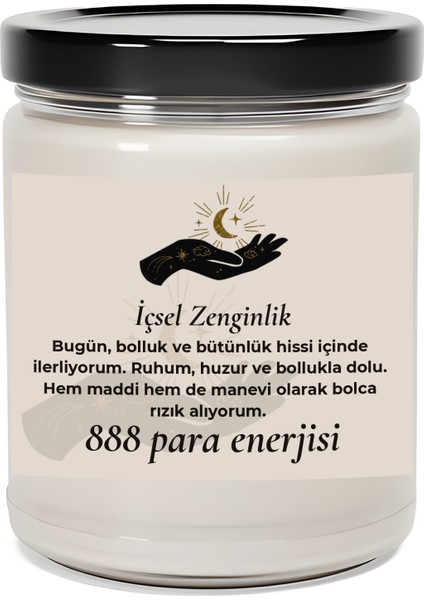 Içsel Zenginlik | 888 Para Enerjisi | Ylang Ylang Kokulu Mum | Meditasyon Mumları Mk-210