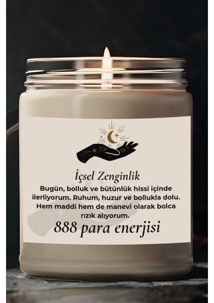 Içsel Zenginlik | 888 Para Enerjisi | Ylang Ylang Kokulu Mum | Meditasyon Mumları Mk-210