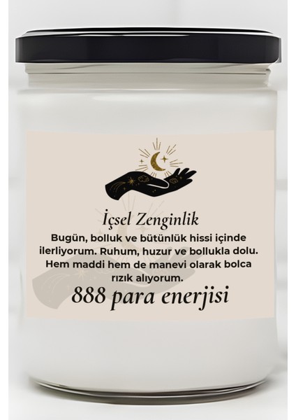 Içsel Zenginlik | 888 Para Enerjisi | Ylang Ylang Kokulu Mum | Meditasyon Mumları Mk-210