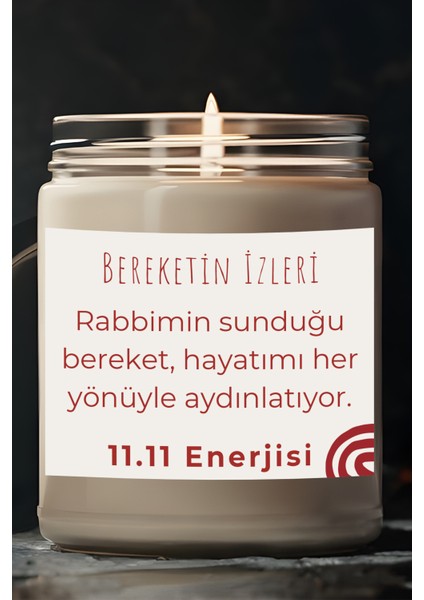 Bereketin Izleri | Aldım Verdim 11.11 Enerjisi | Ylang Ylang Kokulu Mum | Meditasyon Mumları Mk-252