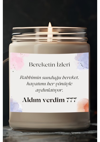 Bereketin Izleri | Aldım Verdim 777 | Ylang Ylang Kokulu Mum | Meditasyon Mumları Mk-257