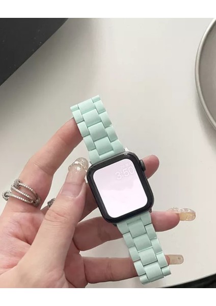 Apple Watch Reçine Kordon (42mm / 44mm / 45mm/ 49mm /SE / Ultra Uyumlu) Su Yeşili