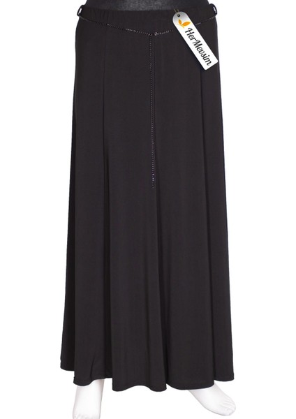 Kadın Tuba Sandy Kumaş Parçalı Balık Astarsız Siyah Etek