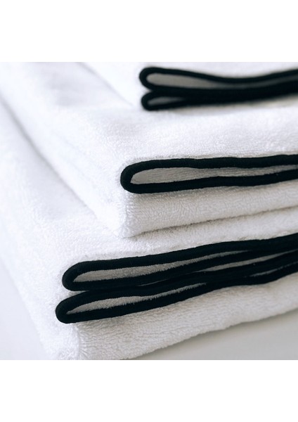 | Pamuk | 3lü | Banyo | Havlu Set | Otel | Plaj | Beyaz Renk | Soura | Kenar Siyah fiyatları