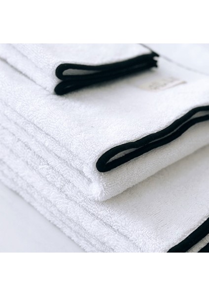 | Pamuk | 3lü | Banyo | Havlu Set | Otel | Plaj | Beyaz Renk | Soura | Kenar Siyah indirimleri