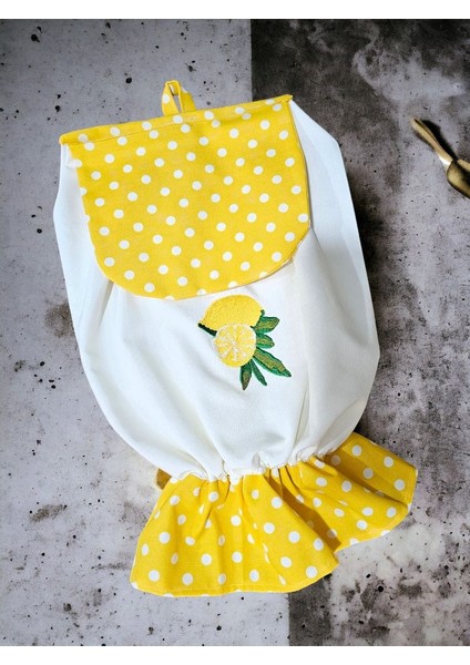 Limom Nakışlı ,dertsiz Kumaş,pileli, 4 'lü Set(Fırın Örtüsü,, Ekmeklik, Havlu,posetlik)