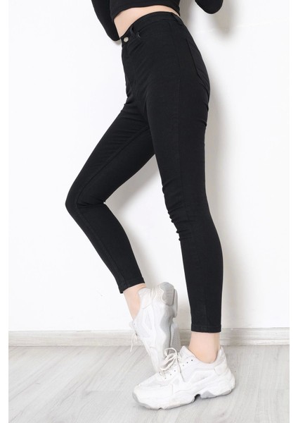 Dar Paça Kot Pantolon Siyah