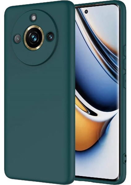 Realme 11 Pro Plus Kılıf Lansman Mat Içi Kadife Pürüzsüz Kaymaz Koyu Yeşil