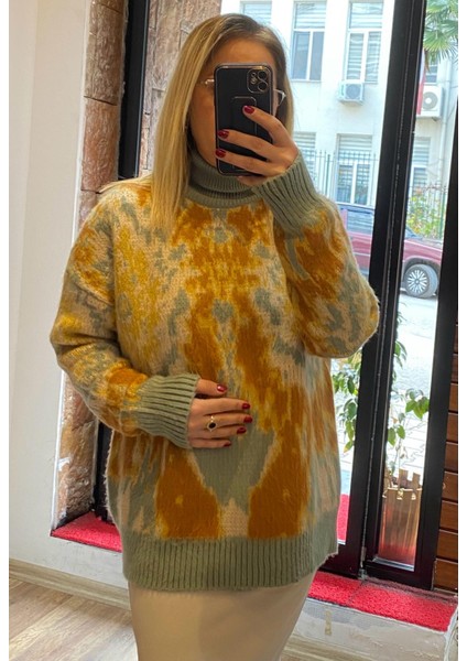 Desenli Oversize Şık Uzun Kazak fiyatları