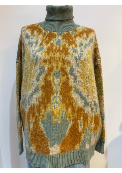 Desenli Oversize Şık Uzun Kazak fırsatları