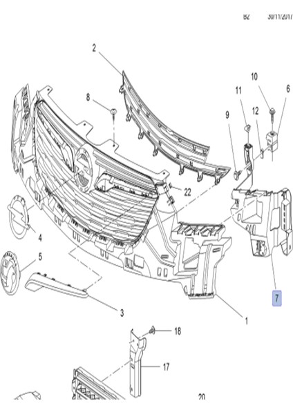 Crossland Ön Tampon Alt Braketi Sol YQ00707580 fiyatları