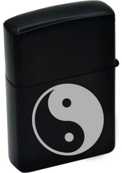 Yin Yang Dengesi Felsefesi Lazer Silinmez Resimli Benzinli Çakmak