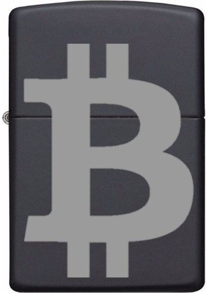 Bitcoin Sembolü Para Işareti Lazer Silinmez Resimli Benzinli Çakmak