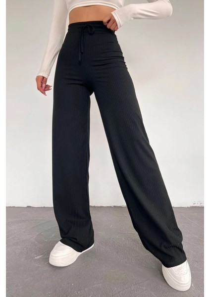 Kadın Antrasit Palazzo Fitilli Bol Paça Kaşkorse Eşofman Atlı fiyatları