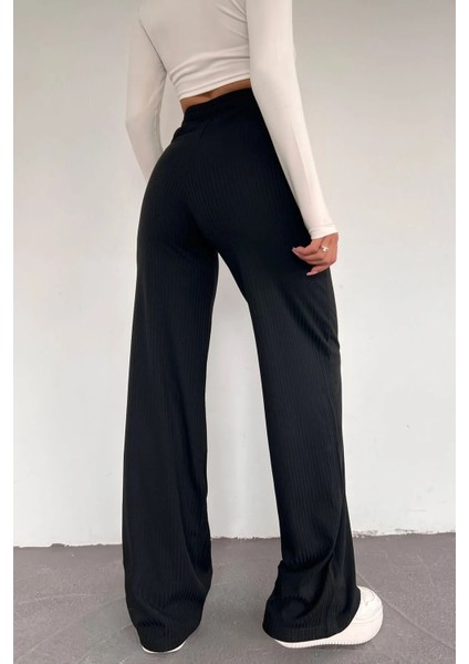 Kadın Antrasit Palazzo Fitilli Bol Paça Kaşkorse Eşofman Atlı modelleri