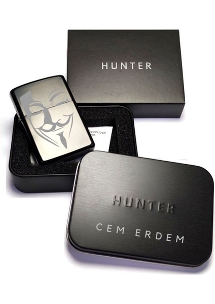 V For Vendetta Maske Sembol Lazer Silinmez Resimli Benzinli Hediyelik Çakmak