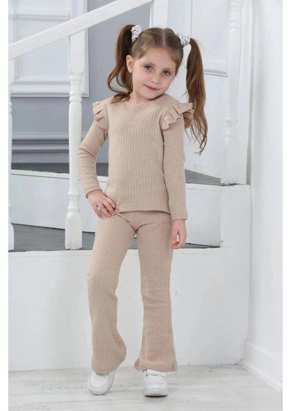 Kmk Raporlu Şardonlu Kız Çocuk Takım (Dar Kalıp, 1 Beden Büyük Almanızı Tavsiye Ederiz)