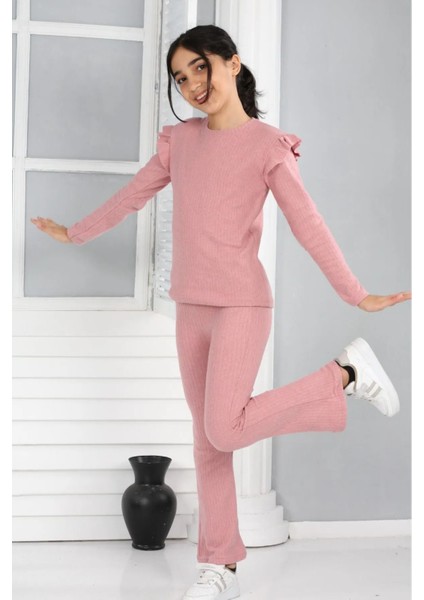 Kmk Raporlu Şardonlu Kız Çocuk Takım (Dar Kalıp, 1 Beden Büyük Almanızı Tavsiye Ederiz)