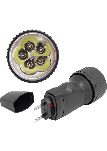 Powermaster Şarjlı El Feneri Aydınlatma 5 Ledli 200 Lümel 15 Saat Şarj Ömrü Kamp Feneri