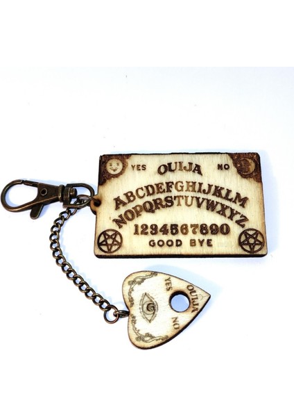 Ahşap Kehanet Ouija Tahtası El Yapımı Anahtarlık Sevimli Mini Harf Tahmin Fal Sunak Levhası 6cm