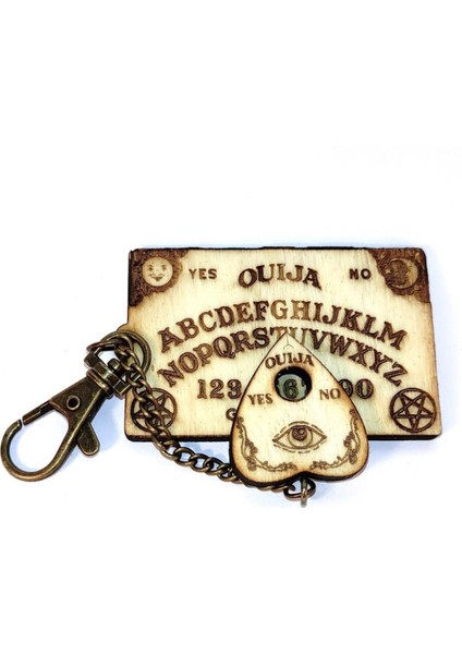 Ahşap Kehanet Ouija Tahtası El Yapımı Anahtarlık Sevimli Mini Harf Tahmin Fal Sunak Levhası 6cm