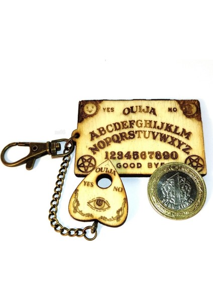 Ahşap Kehanet Ouija Tahtası El Yapımı Anahtarlık Sevimli Mini Harf Tahmin Fal Sunak Levhası 6cm