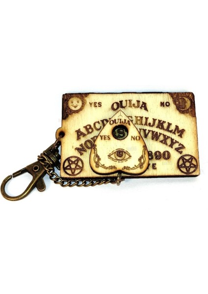 Ahşap Kehanet Ouija Tahtası El Yapımı Anahtarlık Sevimli Mini Harf Tahmin Fal Sunak Levhası 6cm