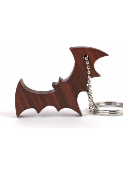 Yarasa Batman Doğal Ahşap Anahtarlık Kanatlı Hayvan Figür Tahta 7cm