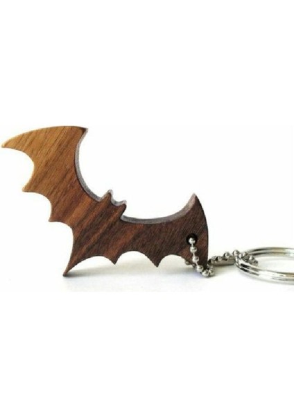 Yarasa Batman Doğal Ahşap Anahtarlık Kanatlı Hayvan Figür Tahta 7cm
